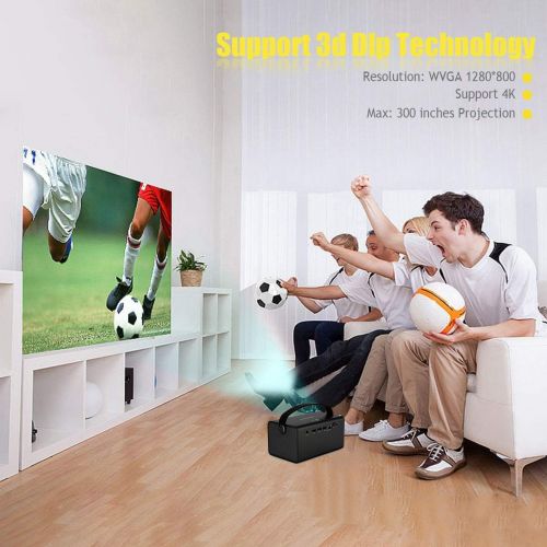  TOUMEI Mini Projector, Android 7.1 OS, Screen Share for iOS iPhone iPad Android Tablet, Quad-Core HDMITFUSB Socket Auto Keystone Correction, Portable Video Projector