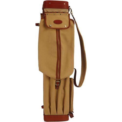  TOURBON Canvas and Leather Pencil Style Golf Club Carrier Bag Golfer Gift