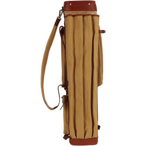  TOURBON Canvas and Leather Pencil Style Golf Club Carrier Bag Golfer Gift