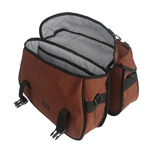  TOURBON Nylon Double Pannier Shoulder Bags Bicycle Rear Rack Trunk Motorcycle Tail Seat Bag