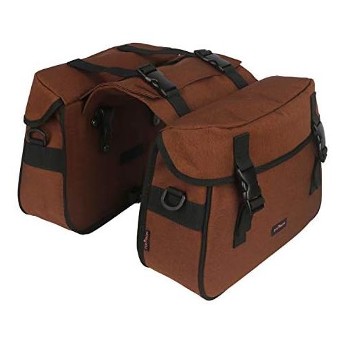  TOURBON Nylon Double Pannier Shoulder Bags Bicycle Rear Rack Trunk Motorcycle Tail Seat Bag