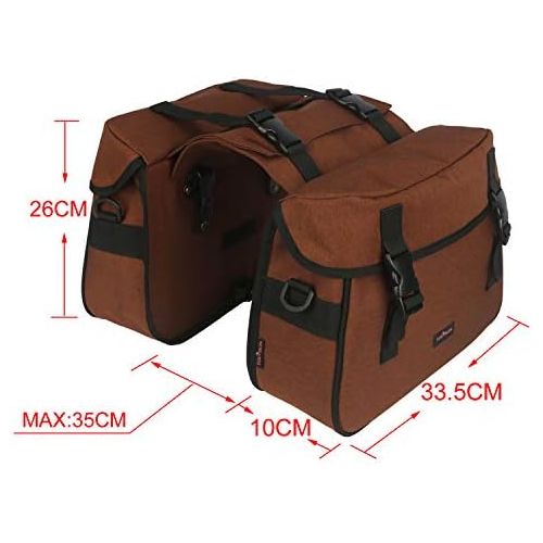  TOURBON Nylon Double Pannier Shoulder Bags Bicycle Rear Rack Trunk Motorcycle Tail Seat Bag