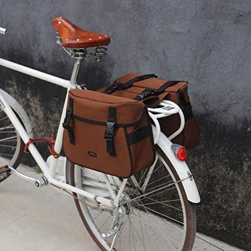  TOURBON Nylon Double Pannier Shoulder Bags Bicycle Rear Rack Trunk Motorcycle Tail Seat Bag