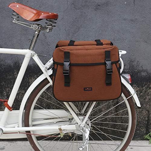  TOURBON Nylon Double Pannier Shoulder Bags Bicycle Rear Rack Trunk Motorcycle Tail Seat Bag