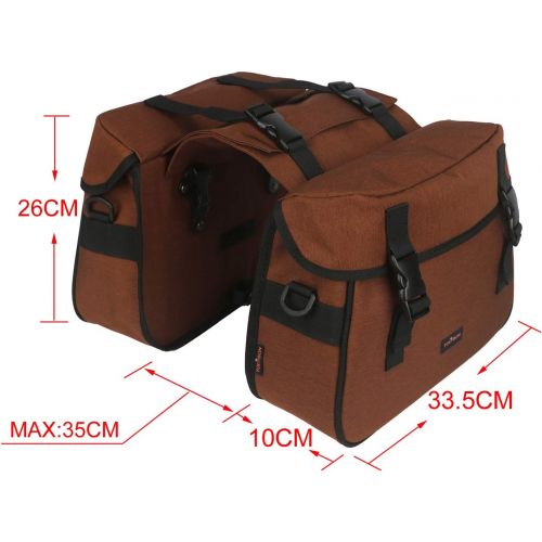  TOURBON Nylon Double Pannier Shoulder Bags Bicycle Rear Rack Trunk Motorcycle Tail Seat Bag