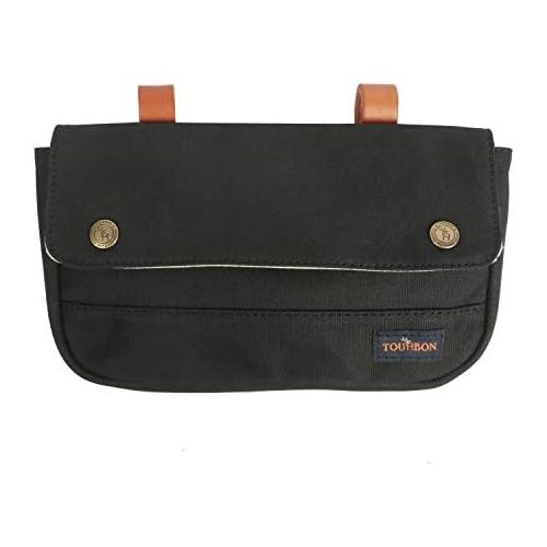  Tourbon Vintage Canvas Bike Panniers Bicycle Handlebar Bag (Black): Sports & Outdoors