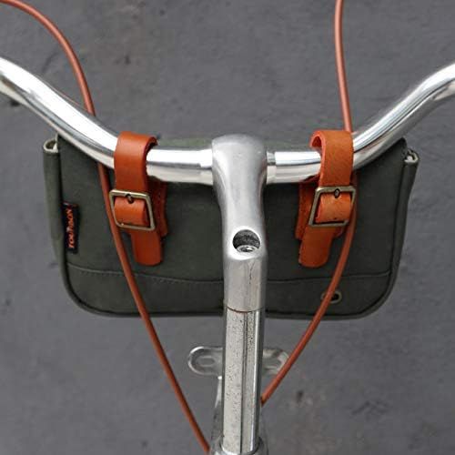  TOURBON Vintage Canvas Bike Panniers Bicycle Handlebar Bag