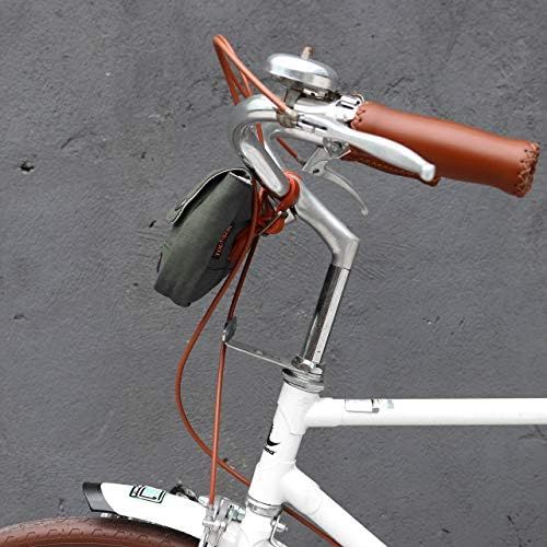  TOURBON Vintage Canvas Bike Panniers Bicycle Handlebar Bag