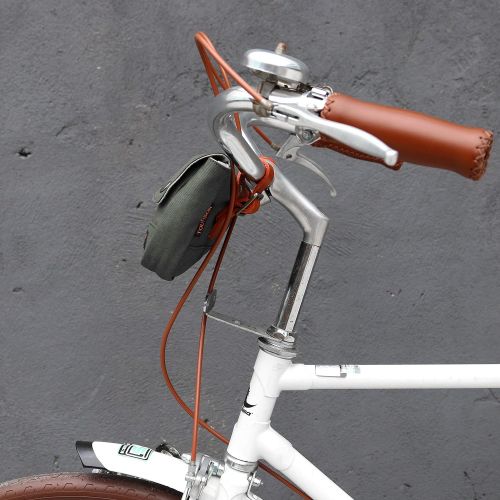  TOURBON Vintage Canvas Bike Panniers Bicycle Handlebar Bag