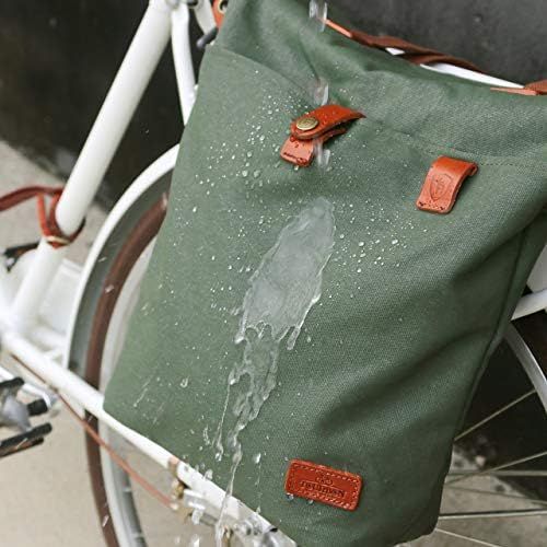  TOURBON Canvas Clip-On Quick-Release Bike Panniers Womens Shoulder Tote Bag