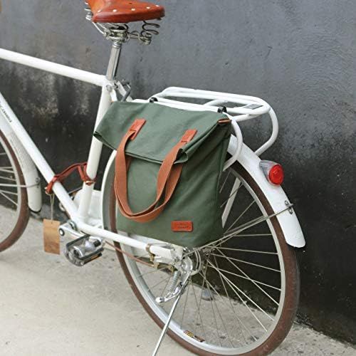  TOURBON Canvas Clip-On Quick-Release Bike Panniers Womens Shoulder Tote Bag