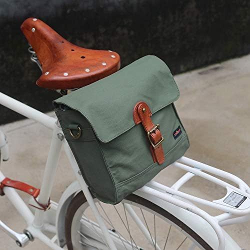  TOURBON Canvas Cycling Bike Handlebar Bag Bicycle Saddlebags Shoulder Messenger Storage