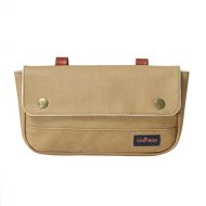 Tourbon Vintage Canvas Bike Panniers Bicycle Handlebar Bag (Khaki): Sports & Outdoors