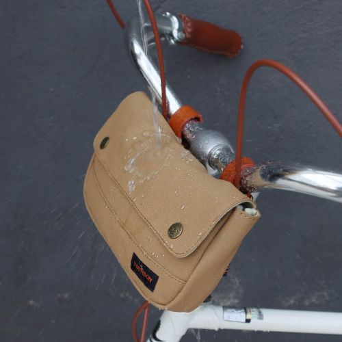  Tourbon Vintage Canvas Bike Panniers Bicycle Handlebar Bag (Khaki): Sports & Outdoors