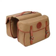 TOURBON Waterproof Canvas Bicycle Bike Rear Seat Carrier Bag Cycling Double Pannier Bag Pack (Khaki)