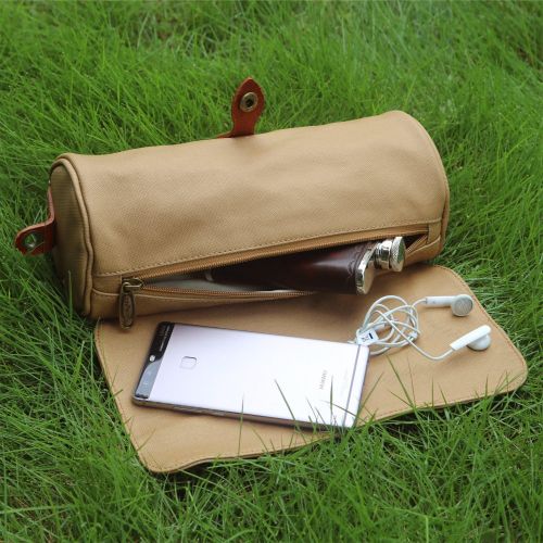  TOURBON Waxed Canvas Bicycle Top Tube Bag Bike Handlebar Basket