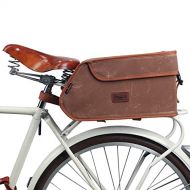 TOURBON Canvas Bicycle Pannier Bike Rear Rack Insulated Trunk Cooler Bag (Khaki)