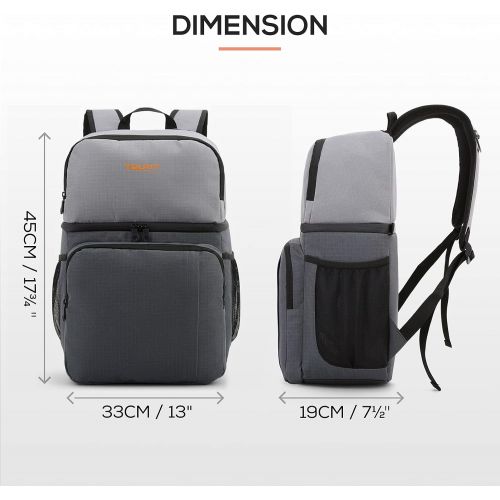  TOURIT Insulated Cooler Backpack Double Deck Light Lunch Backpack with Cooler Compartment for Men Women to Work, Picnics, Hiking, Beach, Park or Day Trips