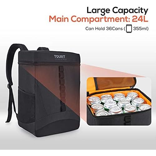  TOURIT Backpack Cooler Leakproof 36 Cans Large Capacity Insulated Backpack