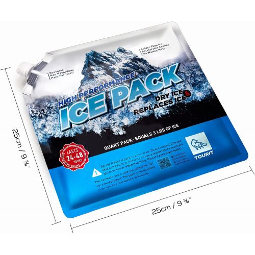  TOURIT Reusable Ice Packs for Coolers Long Lasting Cold Freezer Packs Cooler Ice Packs for Cooler Bag, Lunch Bags, Cooler Backpacks, Knee Injuries, Back Pain Relief