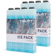 TOURIT Ice Packs for Coolers Reusable Long Lasting Freezer Packs for Lunch Bags/Boxes, Cooler Backpack, Camping, Beach, Picnics, Fishing and More (Set of 8, Blue)