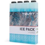 TOURIT Ice Packs for Coolers Reusable Long Lasting Freezer Packs for Lunch Bags/Boxes, Cooler Backpack, Camping, Beach, Picnics, Fishing and More (Set of 4, Blue)