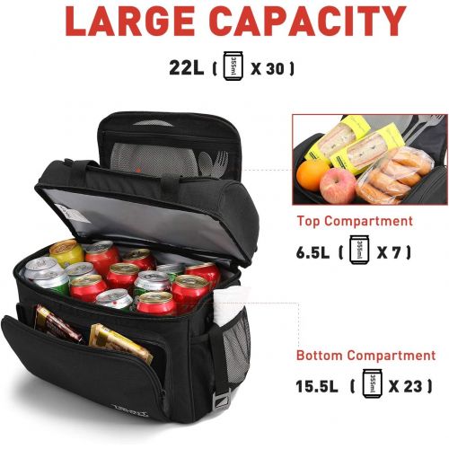  TOURIT Insulated Cooler Bag 15 Cans Large Lunch Bag Travel Cooler Tote 22L Soft Sided Cooler Bag for Men Women to Picnic, Camping, Beach, Work