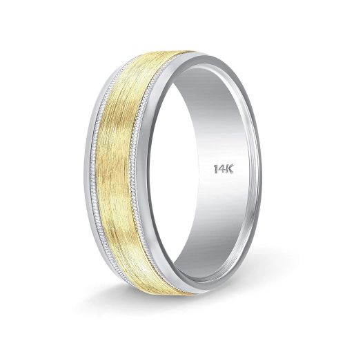  TOUSIATTAR JEWELERS TousiAttar 14k Wedding Band for Men Handmade Two Tone Gold - 14k or 18 k Rings  Nice Gift Jewelry for Him or Her - Weddings Bands for Women  Comfort Fit - Size 6 to 15