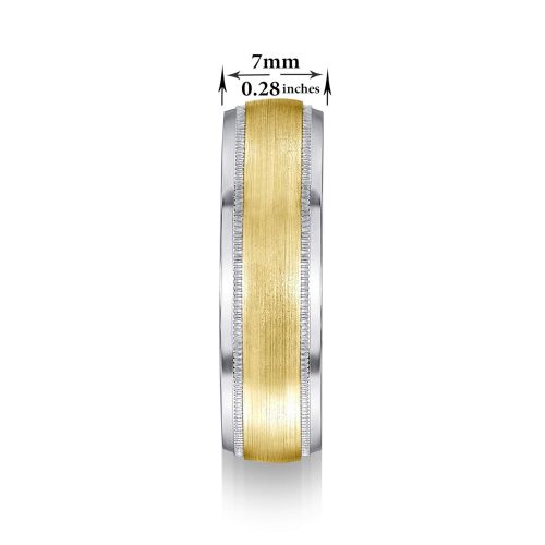  TOUSIATTAR JEWELERS TousiAttar 14k Wedding Band for Men Handmade Two Tone Gold - 14k or 18 k Rings  Nice Gift Jewelry for Him or Her - Weddings Bands for Women  Comfort Fit - Size 6 to 15