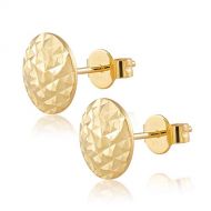 TOUSIATTAR JEWELERS TousiAttar Stud Earrings - 14k Yellow Gold Diamond Cut - Studs Earring Fine Jewelry - Fancy Design Gift For Women and Girls