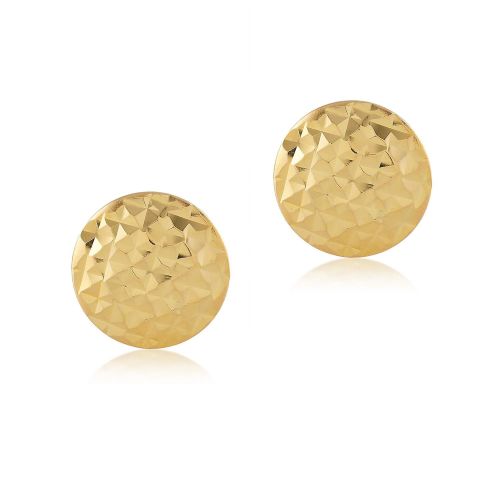  TOUSIATTAR JEWELERS TousiAttar Stud Earrings - 14k Yellow Gold Diamond Cut - Studs Earring Fine Jewelry - Fancy Design Gift For Women and Girls