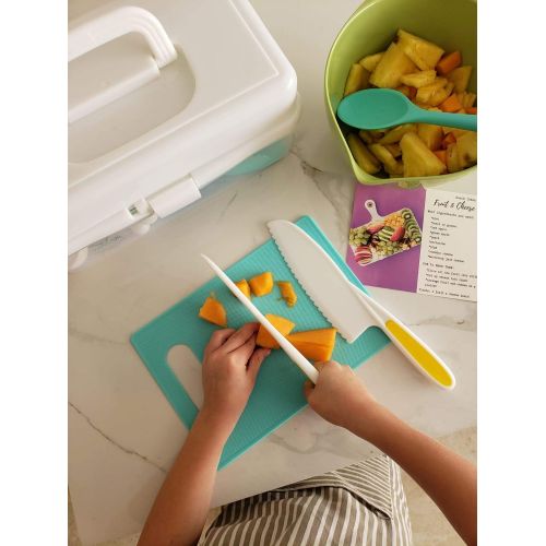  [아마존베스트]Tovla & Co. Tovla Jr. Kids Cooking and Baking Gift Set with Storage Case - Complete Cooking Supplies for the Junior Chef - Kids Baking Set for Girls & Boys - Real Accessories & Utensils for th