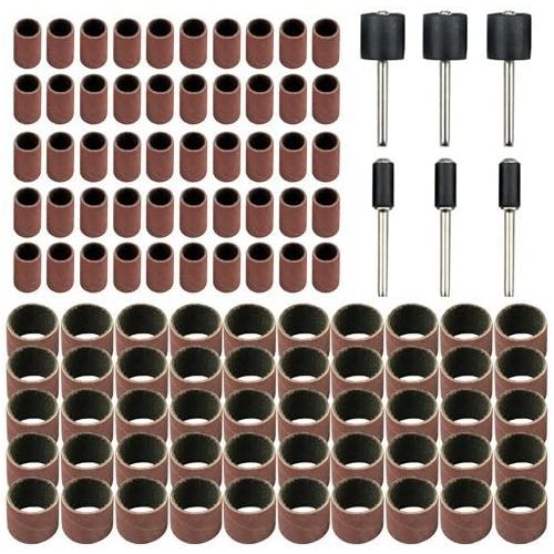  [아마존베스트]TOVOT 106 PCS Drum Sanders Set with 1/8 Shank 240 Grit for Dremel Tools