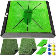 TOY Life - Golf Mat - Golf Hitting Mat - Golf Mats Practice Outdoor Indoor Golf Training Mat - Golf Practice Mats Outdoor - Chipping Mat - Shows Swing Path - Golf Turf Mat 3-in-1 Impact Golf Mat