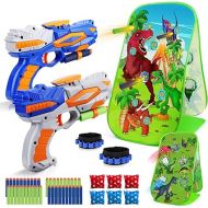 TOY Life Dinosaur Outdoor Toys for Kids 3 4 5 8 Toy Guns Toddler Outdoor Toy for Boys, Outdoor Dinosaur Shooting Games for Kids, Kids Cornhole Bean Bag Toss Game Set, Outside Toys for Kids Games