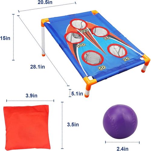  TOY Life Kids Cornhole Outdoor Games Bean Bag Toss Game for Kids - Kids Outdoor Toys - Cornhole - Outdoor Games for Kids - 6 Bean Bag Toss and 3 Corn Hole Balls - Outside Toys for
