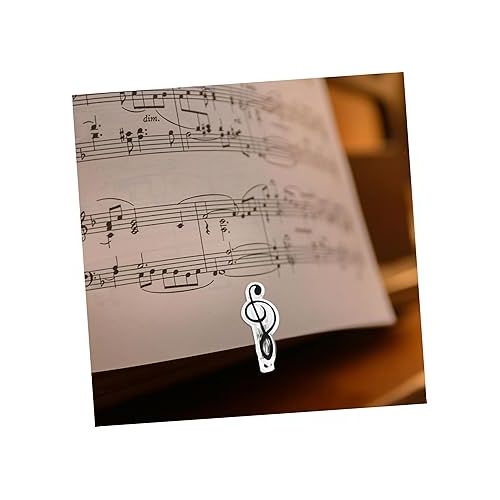  12 Pcs Sheet Music Book Clip Music Note Clips Metal Music Clip Score Holder Music Book Holder Music Stand Page Holder Metal Bookshelf Music Note Clamp Score Clip Page Folder Alloy