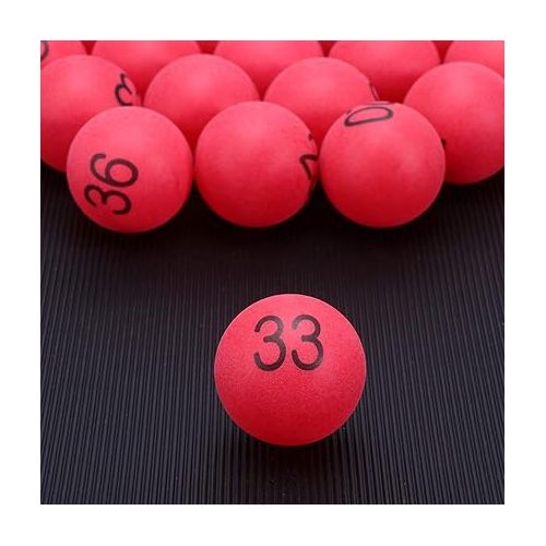  100pcs Plastic Table Tennis Balls 4cm Numbered Bingo Ball Balls Colored Ping Pong Balls 1-100 Wedding Birthday Party Supplies Red