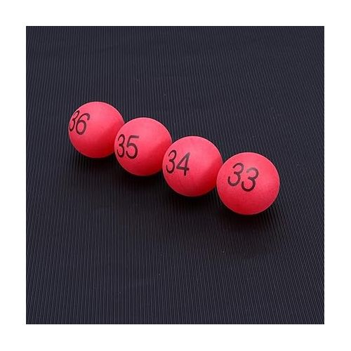  100pcs Plastic Table Tennis Balls 4cm Numbered Bingo Ball Balls Colored Ping Pong Balls 1-100 Wedding Birthday Party Supplies Red