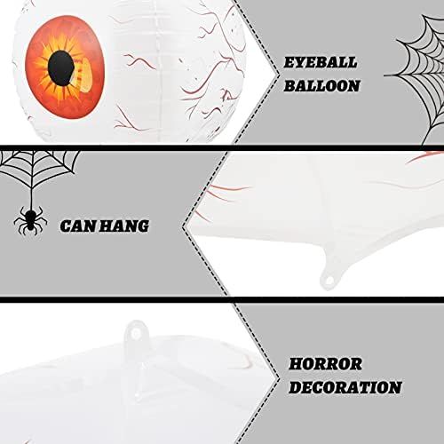  할로윈 용품TOYANDONA 10pcs Halloween Inflatable Eyeballs, 21. 6 inch Halloween Eyeball Balloons Giant Aluminum Film Balloons for Halloween Party Decorations (Red)