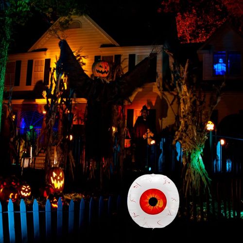  할로윈 용품TOYANDONA 10pcs Halloween Inflatable Eyeballs, 21. 6 inch Halloween Eyeball Balloons Giant Aluminum Film Balloons for Halloween Party Decorations (Red)