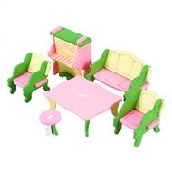 TOYANDONA 5pcs Miniature Dollhouse Furniture Toys Mini Small Chair Table Doll Furniture Wooden Toys Dollhouse Accessories for Kids Girls Boys Children