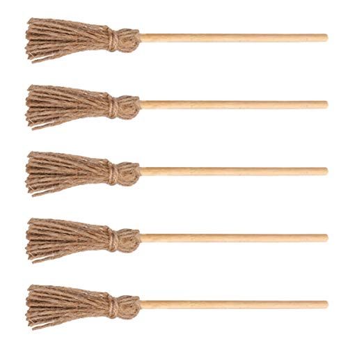  TOYANDONA 5pcs Dollhouse Miniature Broom Mini Broom Dollhouse Furniture Props Micro Landscape Decor