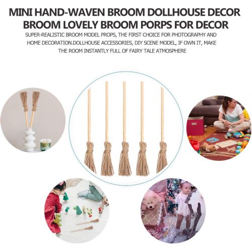  TOYANDONA 5pcs Dollhouse Miniature Broom Mini Broom Dollhouse Furniture Props Micro Landscape Decor