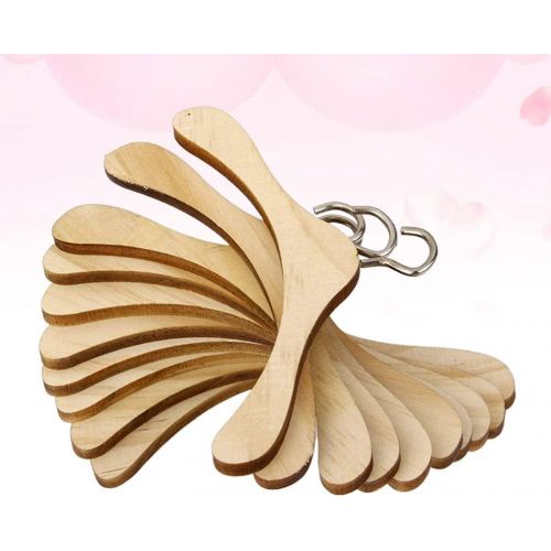  TOYANDONA 10pcs Wooden Dolls Clothes Hanger Mini Doll Hanger Doll Dress Outfit Holders Dollhouse Miniature Accessories for Doll Closets Size M