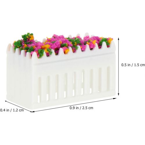  TOYANDONA 6pcs Flower Beds Plants Miniatures Dollhouse Window Box Micro Landscape Ornaments Fairy Garden Decor Dollhouse Accessories