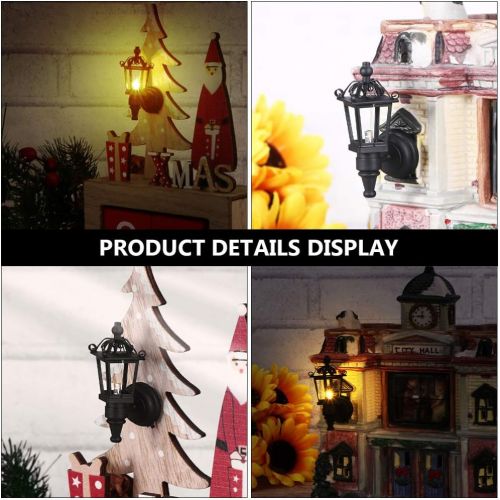  TOYANDONA 2pcs Dollhouse LED Wall Sconces 1: 12 Scale Wall Lamp Simulation Miniature Furnitures for DIY Dollhouse Living Room Mini Toy Wall Lamp Models Black