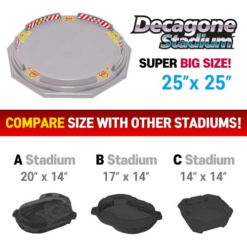  [아마존베스트]TOYMECA Decagon Battling Tops Stadium Large Size 25 for Bey burst blade Fusion Arena for 4~6 Kids