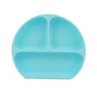 TOYMYTOY Silicone Baby Plates Divided Suction Feeding Placemats for Weaning Child (Blue)