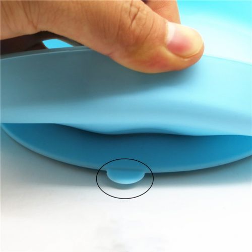  TOYMYTOY Silicone Baby Plates Divided Suction Feeding Placemats for Weaning Child (Blue)
